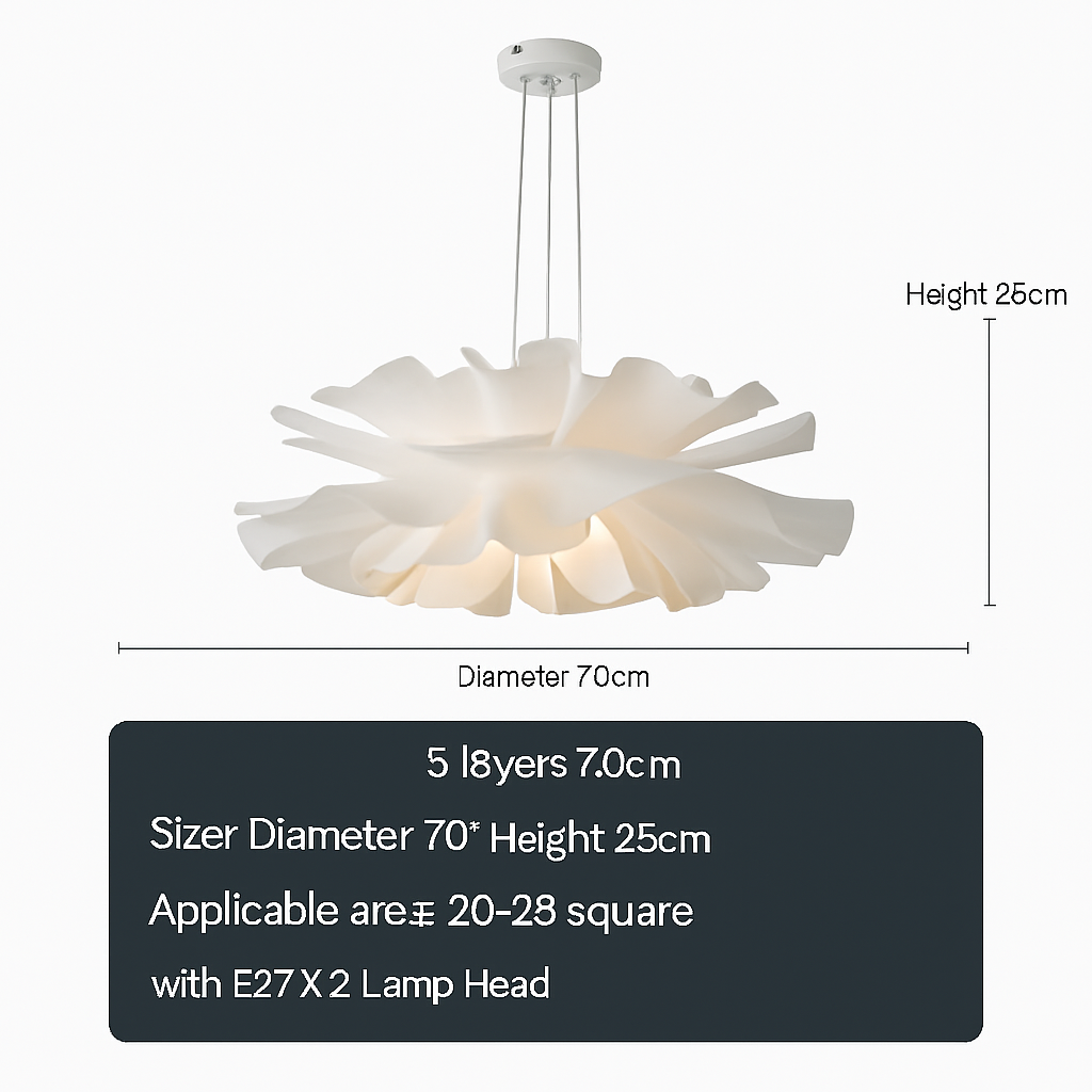Lustre Design Nordique Fleurs Blanches