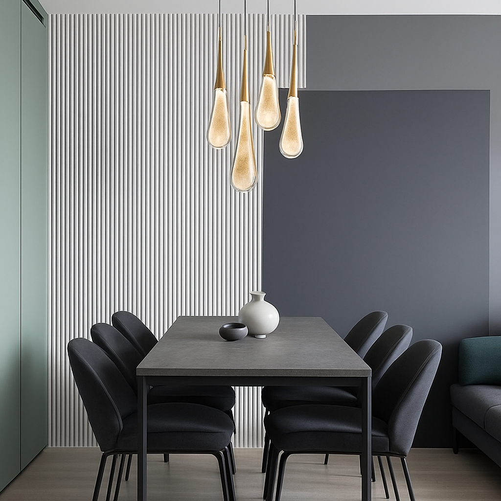 Lustre Cristal Goutte d'Eau Moderne LED