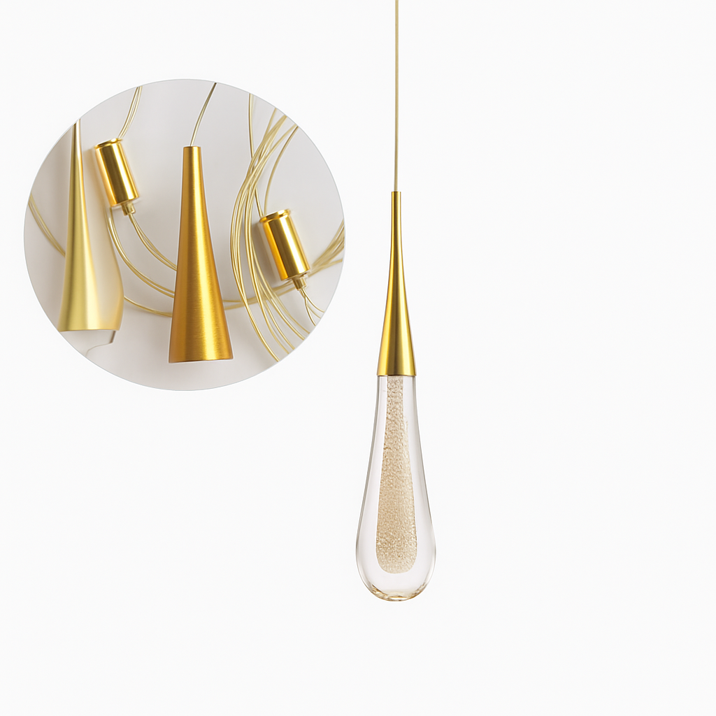Lustre Cristal Goutte d'Eau Moderne LED