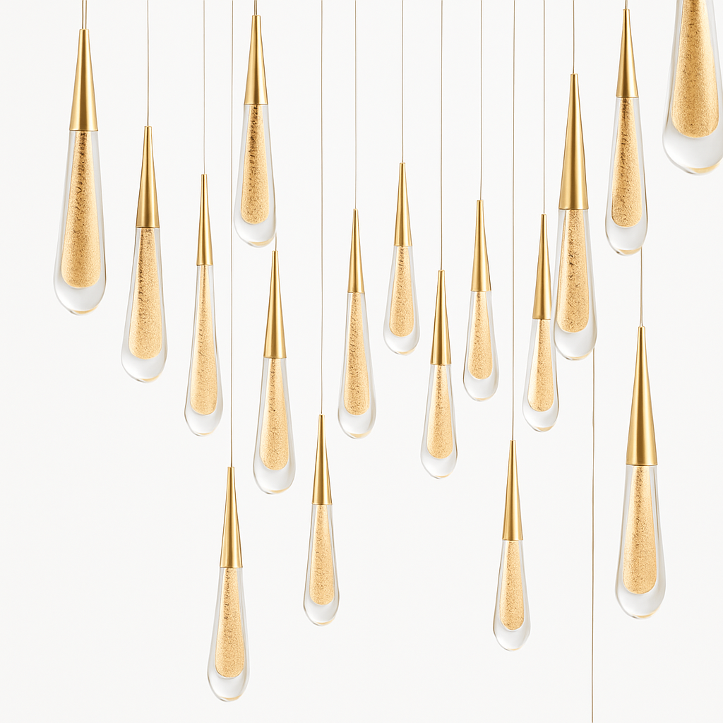 Lustre Cristal Goutte d'Eau Moderne LED