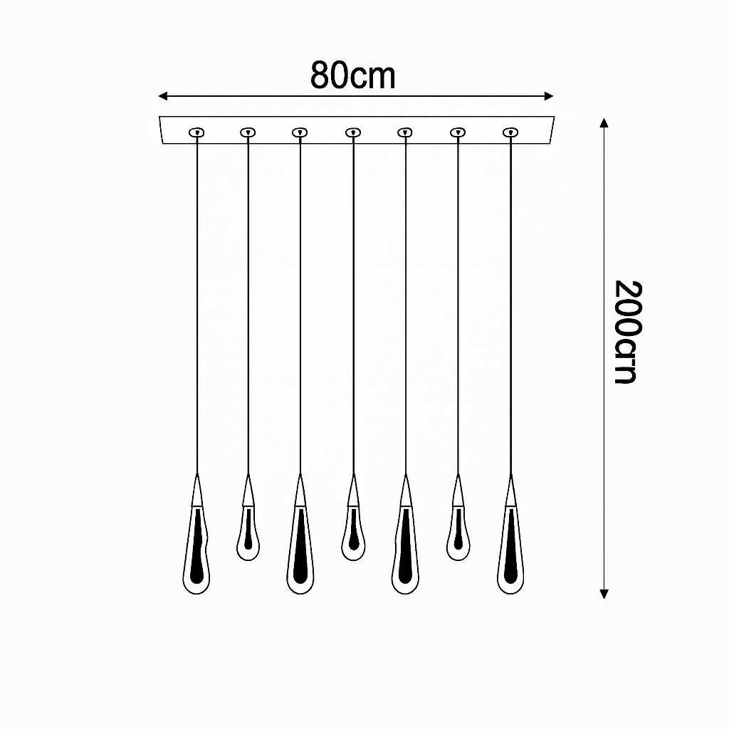 Lustre Cristal Goutte d'Eau Moderne LED