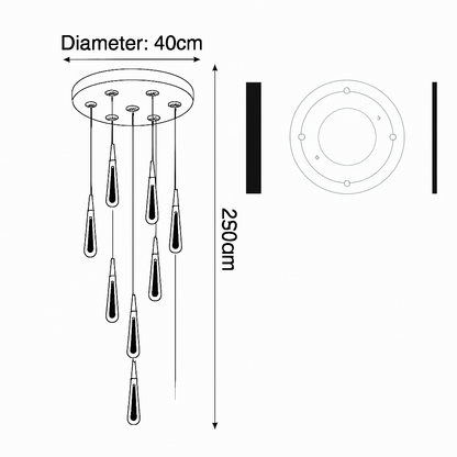 Lustre Cristal Goutte d'Eau Moderne LED