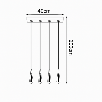 Lustre Cristal Goutte d'Eau Moderne LED