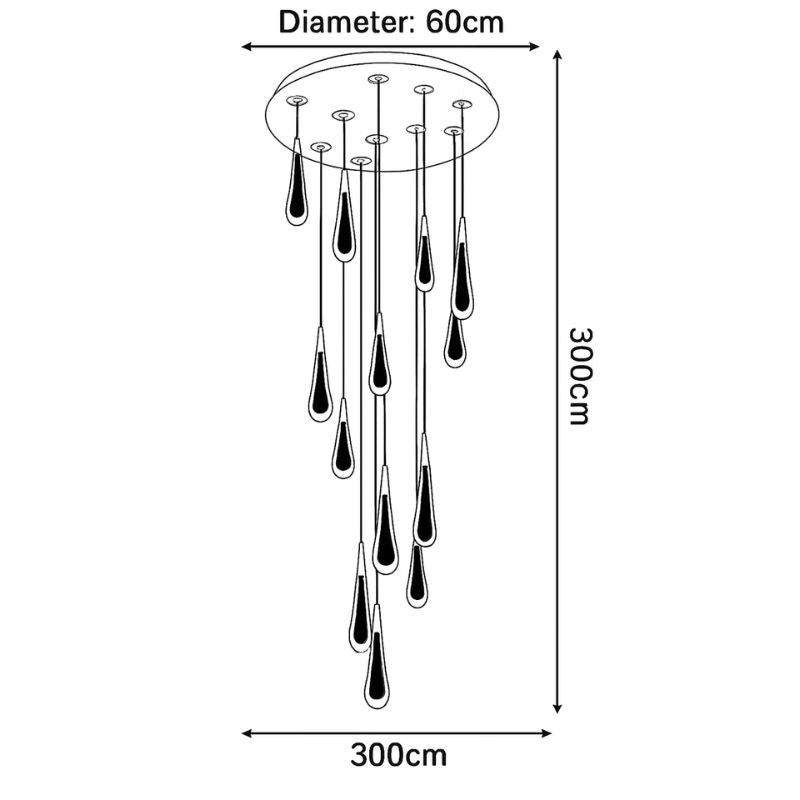 Lustre Cristal Goutte d'Eau Moderne LED