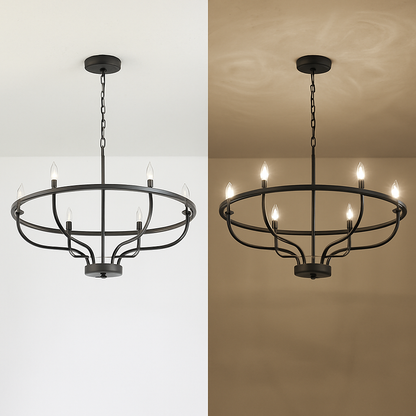 Lustre Industriel Rétro Fer 6 Têtes Wecus