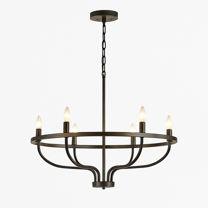 Lustre Industriel Rétro Fer 6 Têtes Wecus