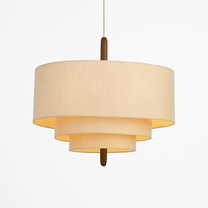 Lustre Japonais Suspension Abat-jour Tissu Blanc