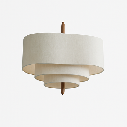Lustre Japonais Suspension Abat-jour Tissu Blanc