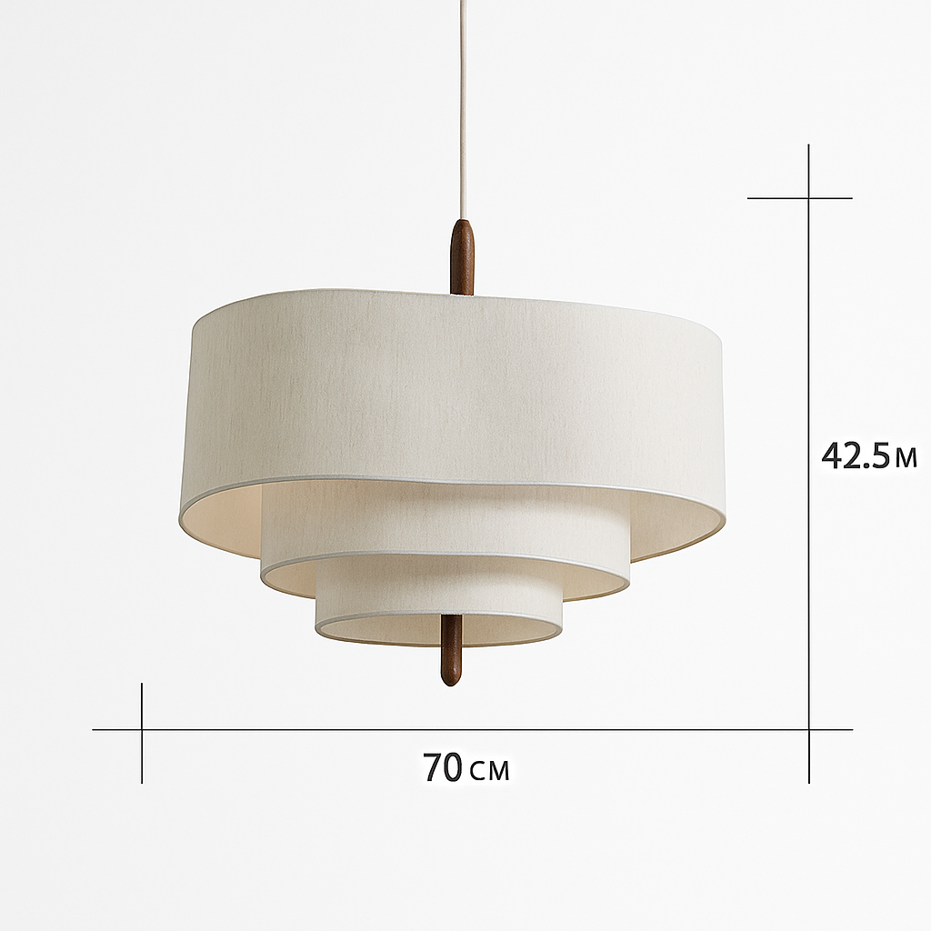 Lustre Japonais Suspension Abat-jour Tissu Blanc