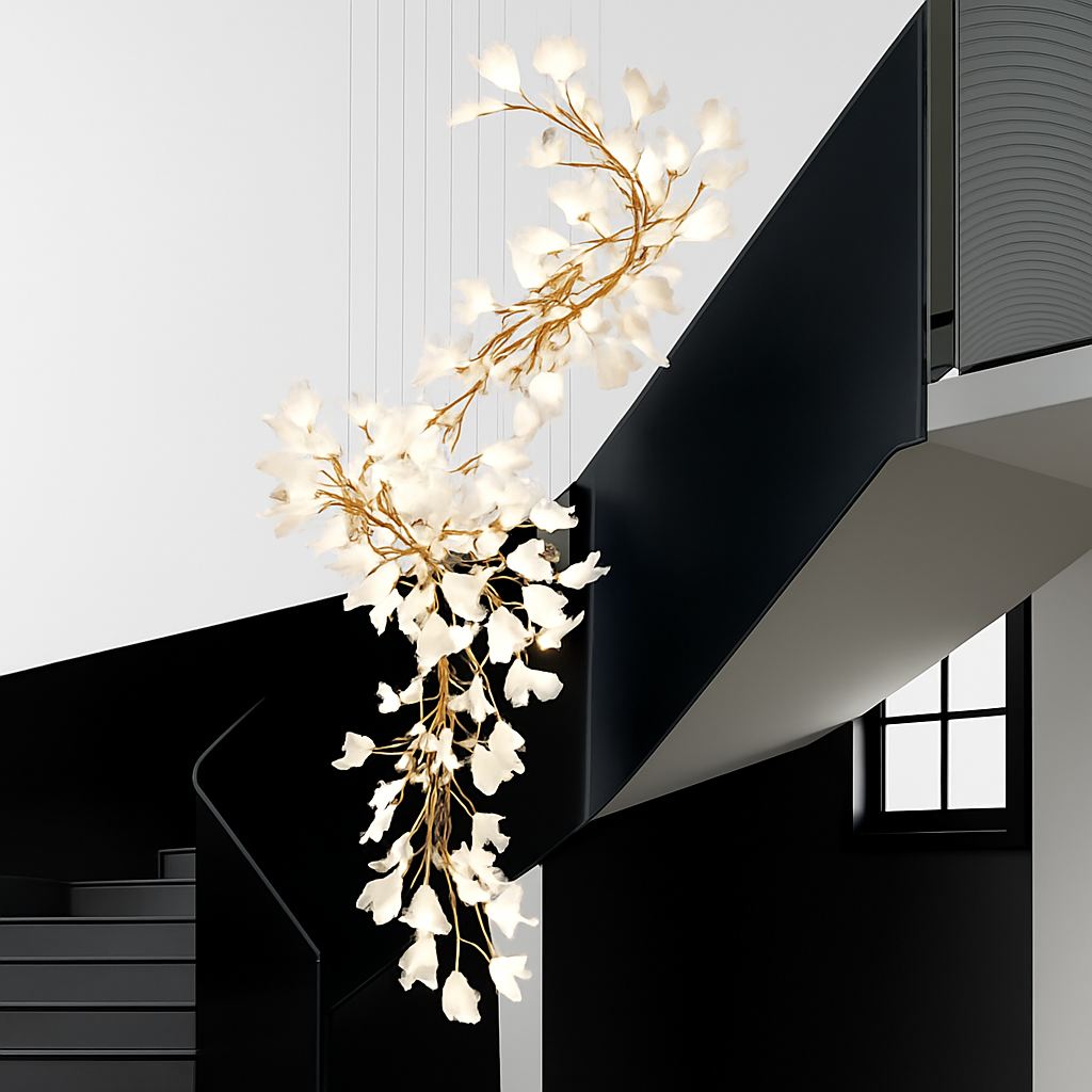 Lustre LED Ginkgo Céramique Design Moderne