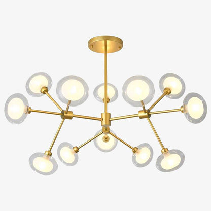 Lustre LED Design Verre Doré/Noir
