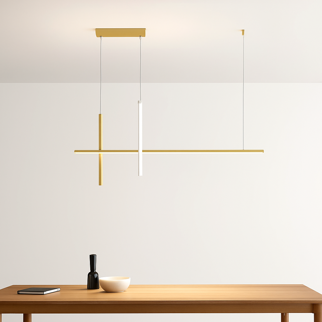 Lustre LED Noir Minimaliste Design Dimmable