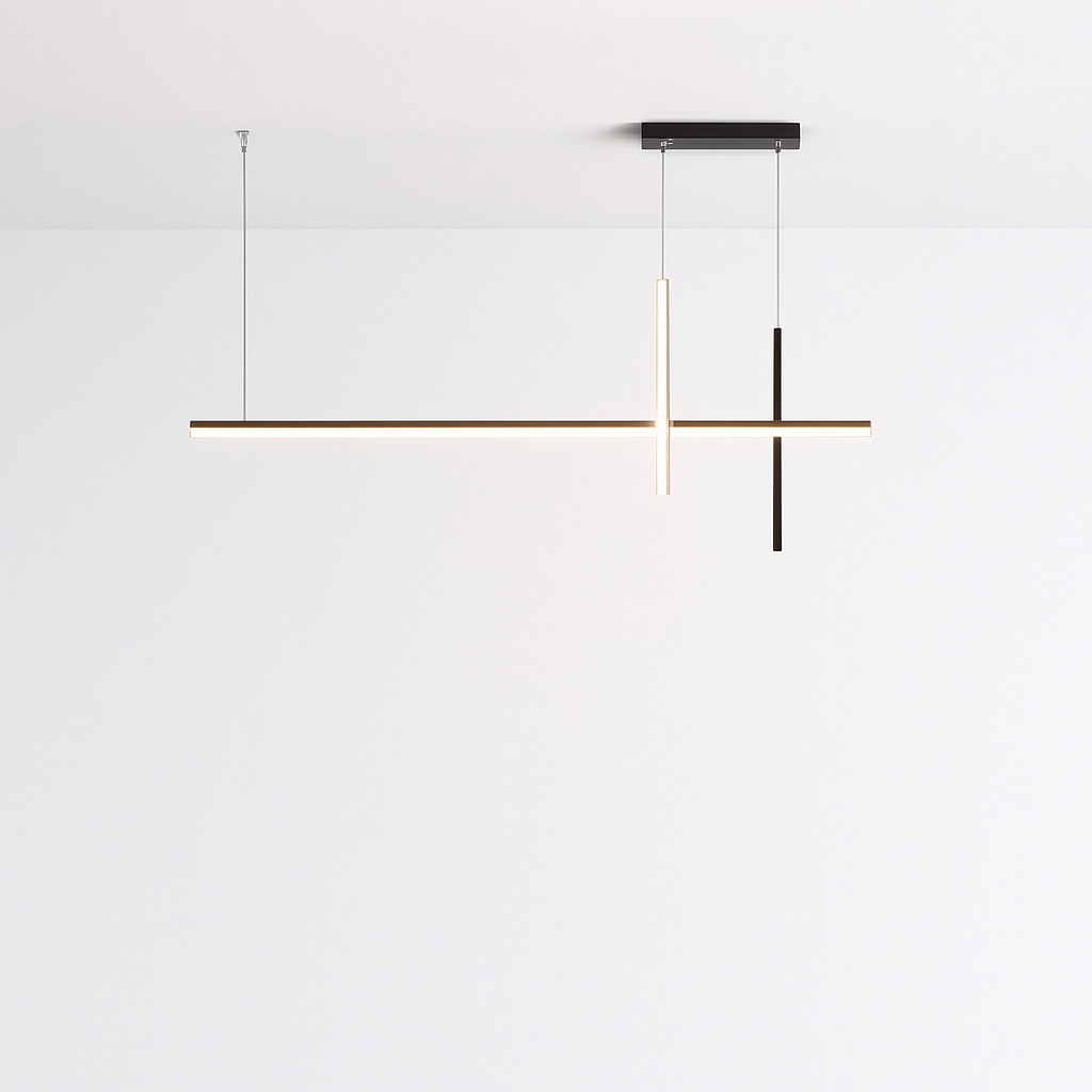 Lustre LED Noir Minimaliste Design Dimmable