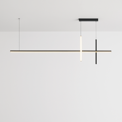 Lustre LED Noir Minimaliste Design Dimmable