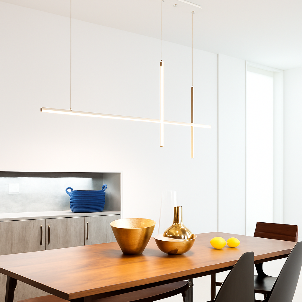 Lustre LED Noir Minimaliste Design Dimmable