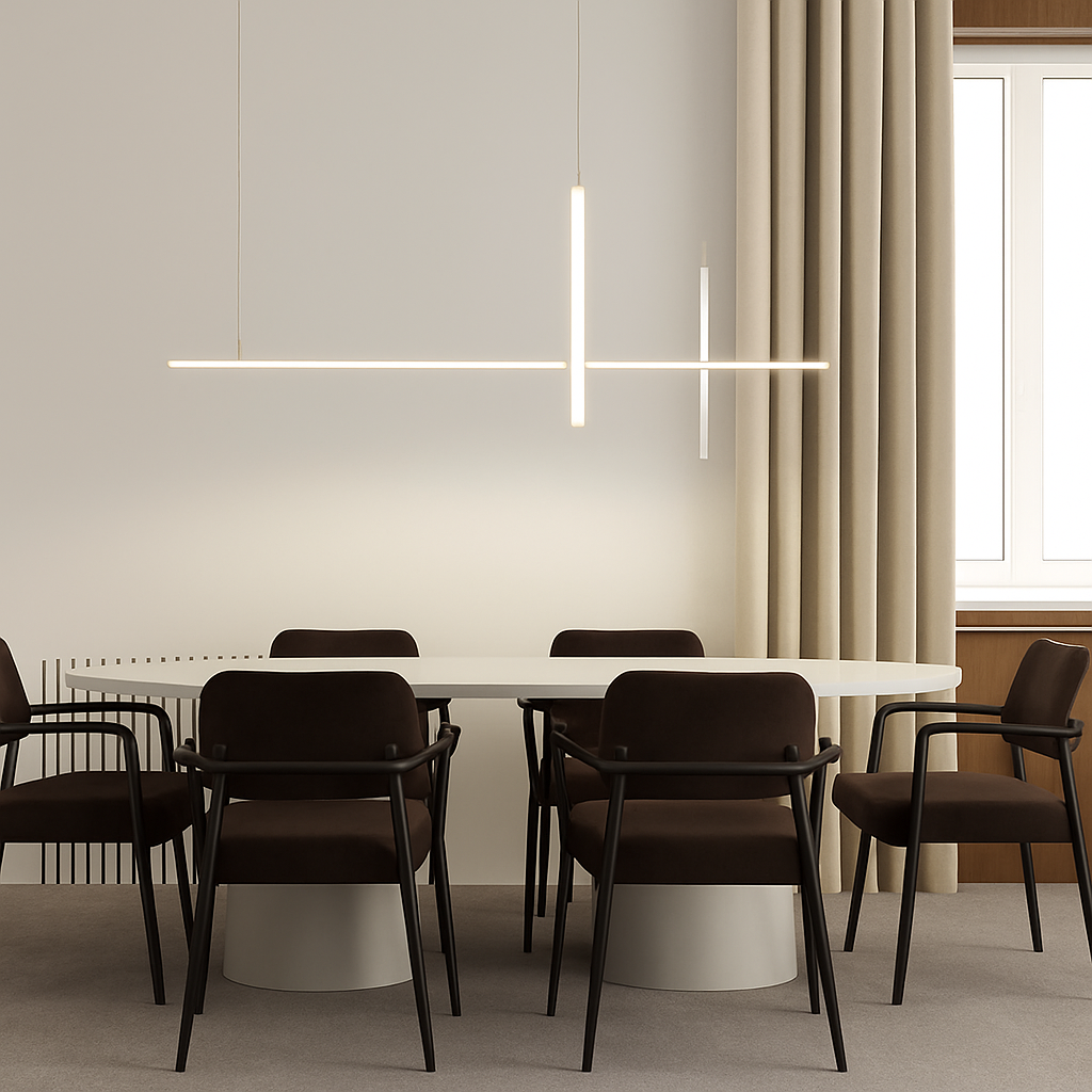 Lustre LED Noir Minimaliste Design Dimmable