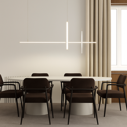 Lustre LED Noir Minimaliste Design Dimmable
