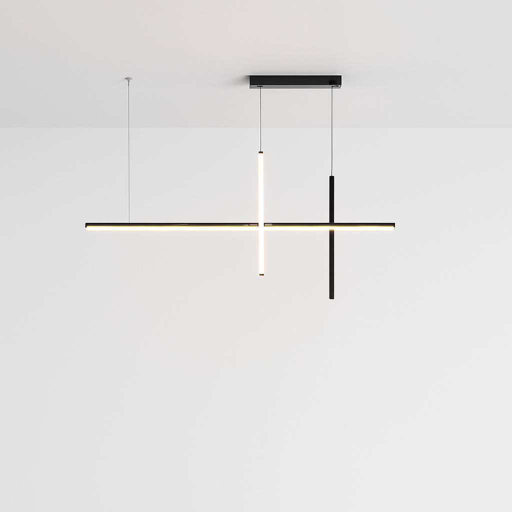 Lustre LED Noir Minimaliste Design Dimmable
