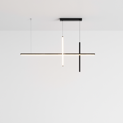 Lustre LED Noir Minimaliste Design Dimmable