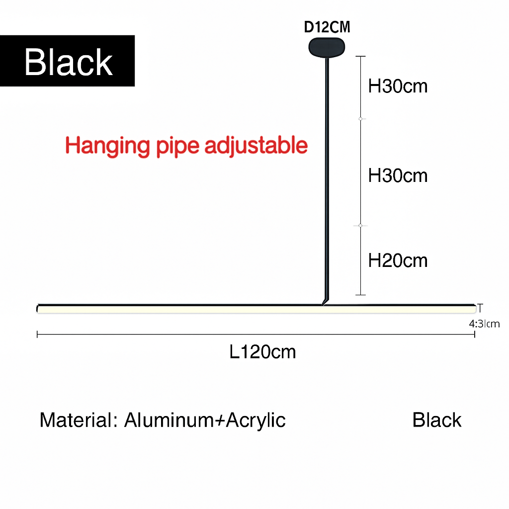 Lustre LED Long Moderne Dimmable