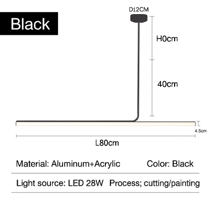 Lustre LED Long Moderne Dimmable