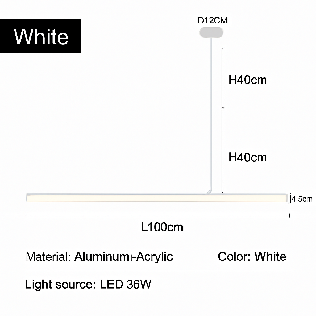Lustre LED Long Moderne Dimmable