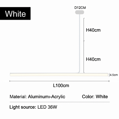 Lustre LED Long Moderne Dimmable