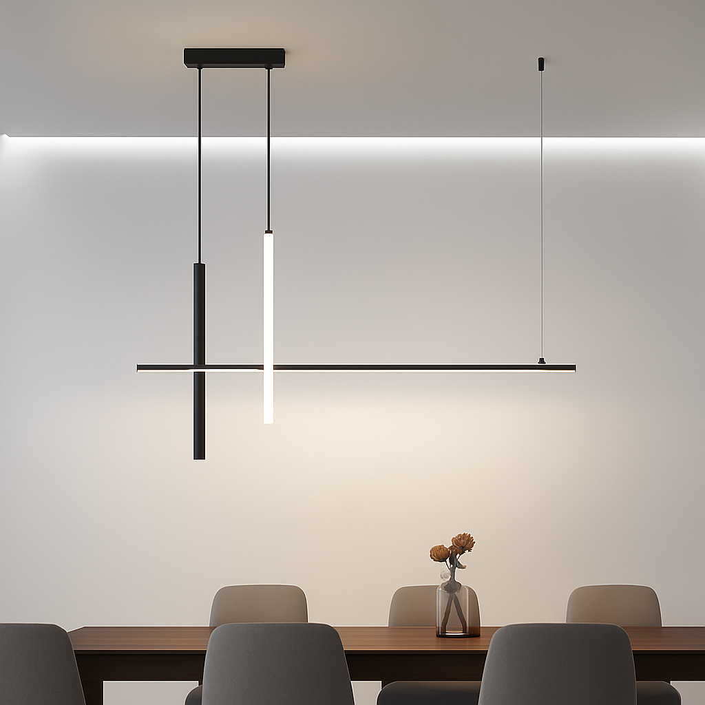 Lustre LED Minimaliste Dimmable Noir SANDYHA