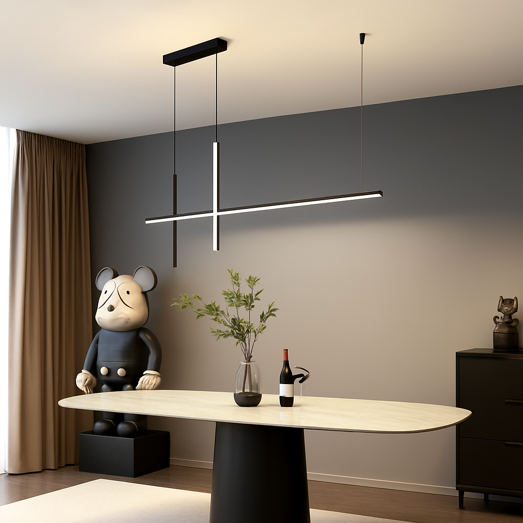 Lustre LED Minimaliste Dimmable Noir SANDYHA
