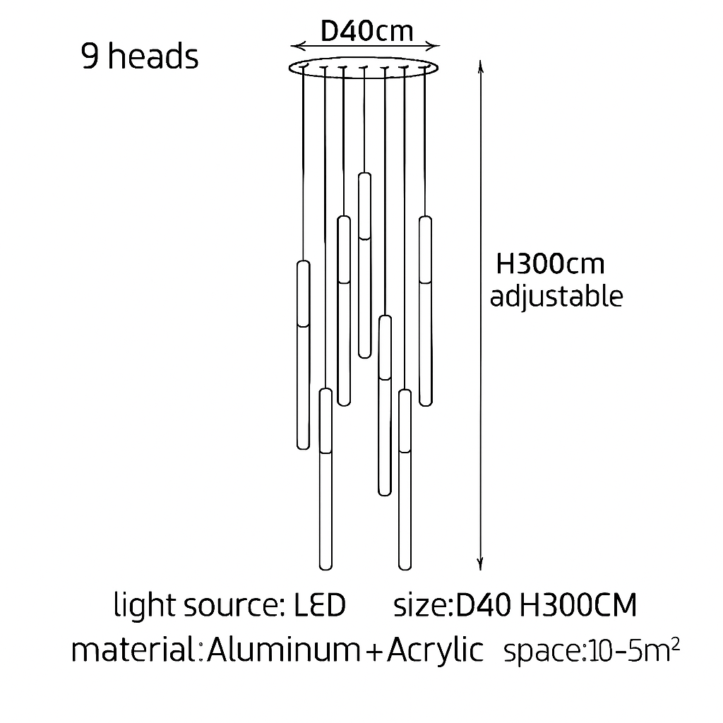 Lustre LED Doré Minimaliste CAMPEGGI