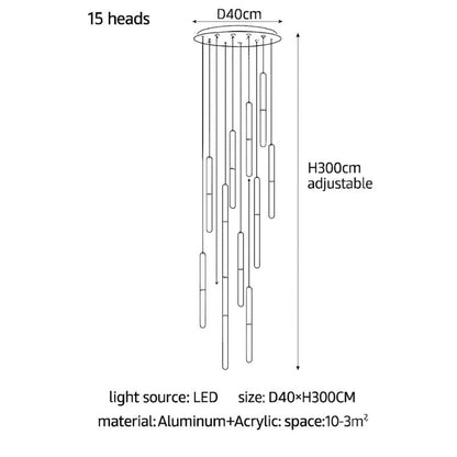 Lustre LED Doré Minimaliste CAMPEGGI