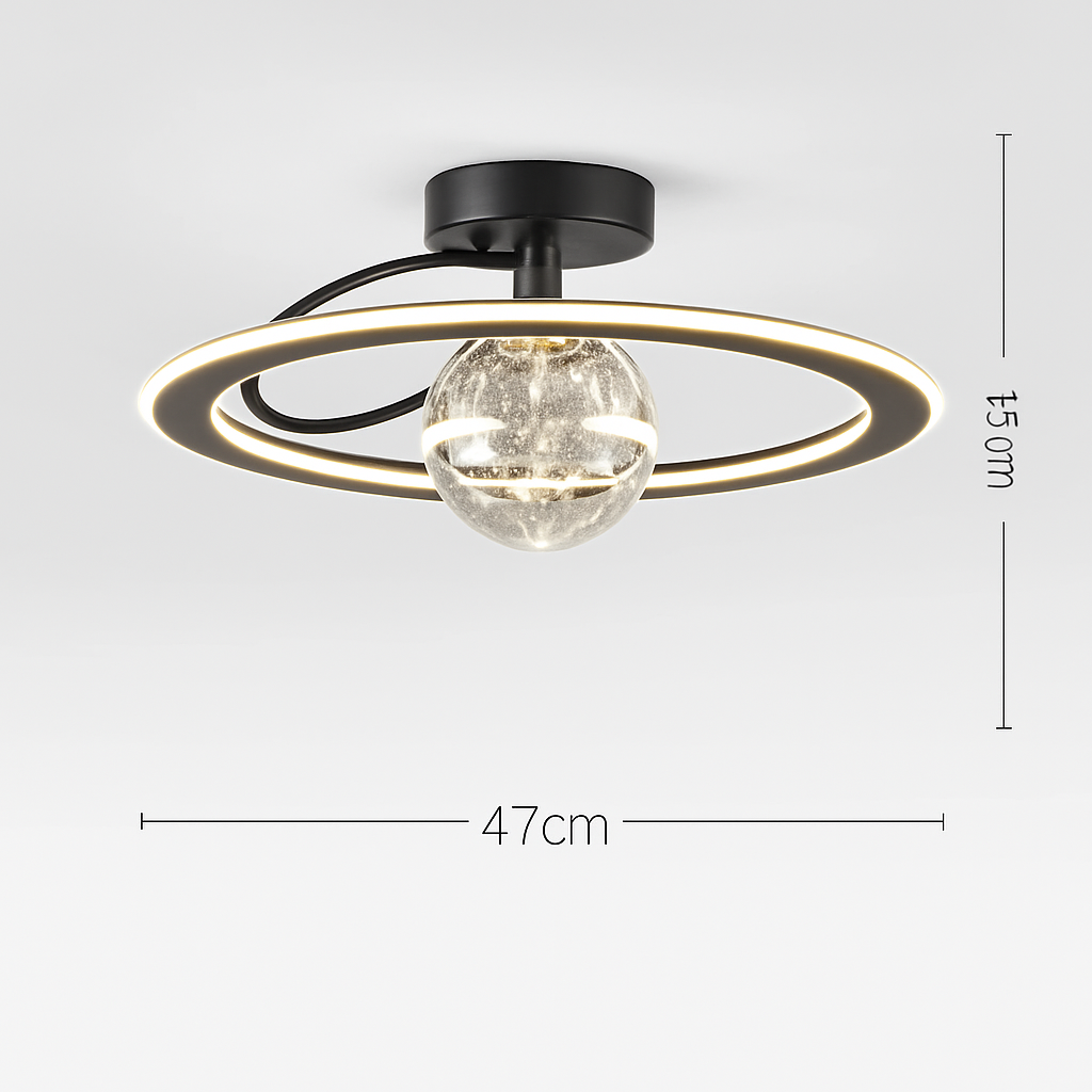 Lustre LED Doré Moderne SANDYHA - Boules de Verre Givré