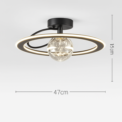 Lustre LED Doré Moderne SANDYHA - Boules de Verre Givré