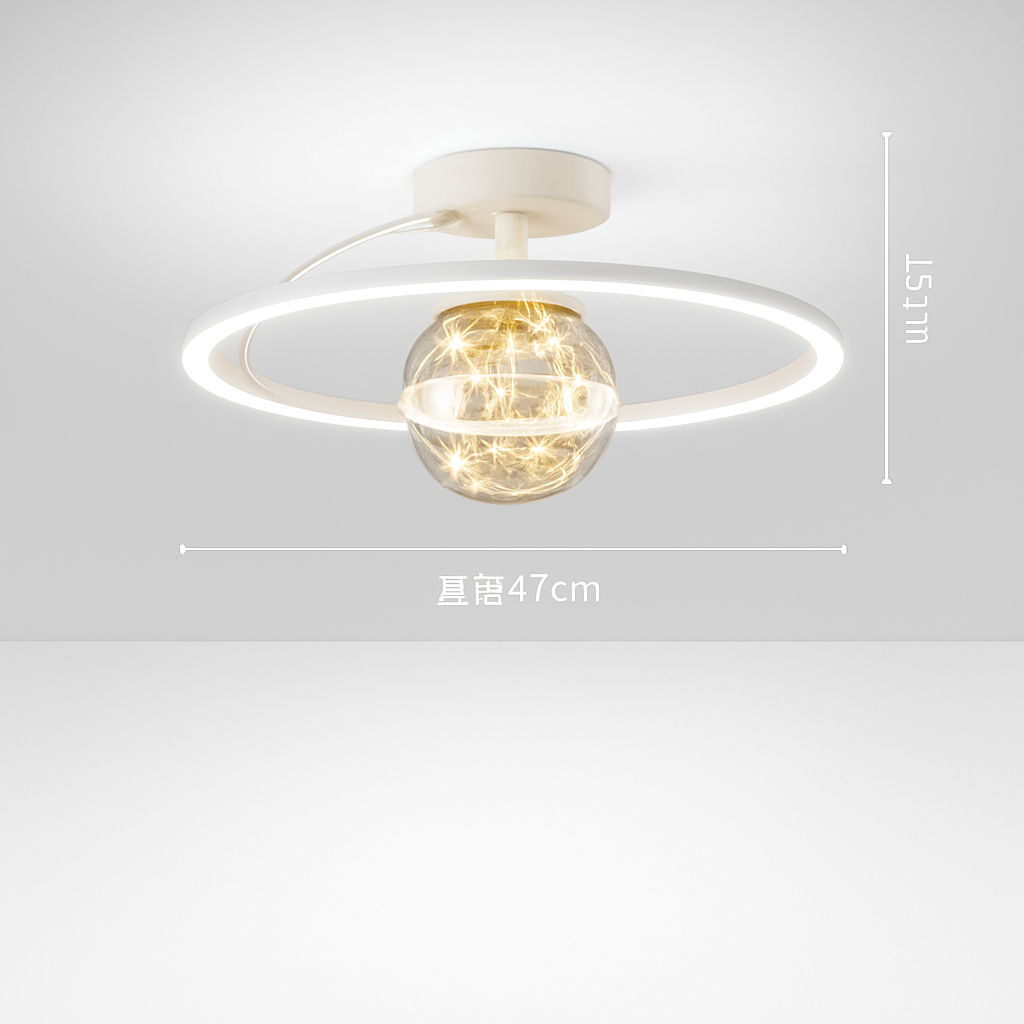 Lustre LED Doré Moderne SANDYHA - Boules de Verre Givré