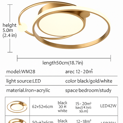 Plafonnier LED Moderne Design Fer Dimmable
