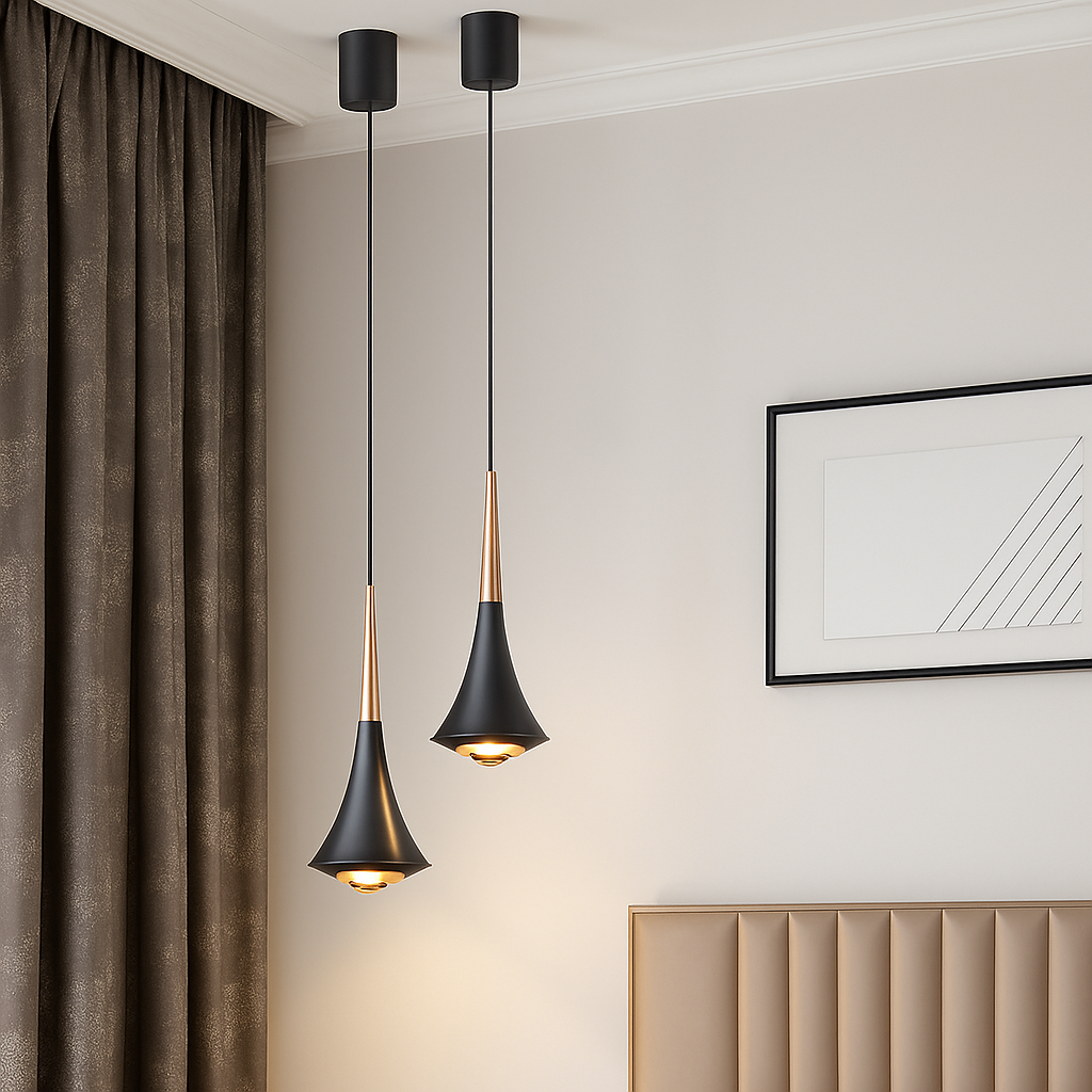 Lustre LED Nordique Design Nickel Brossé