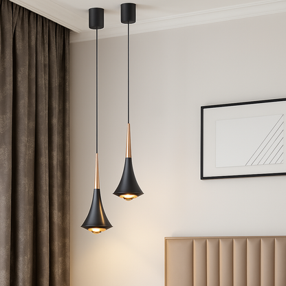 Lustre LED Nordique Design Nickel Brossé