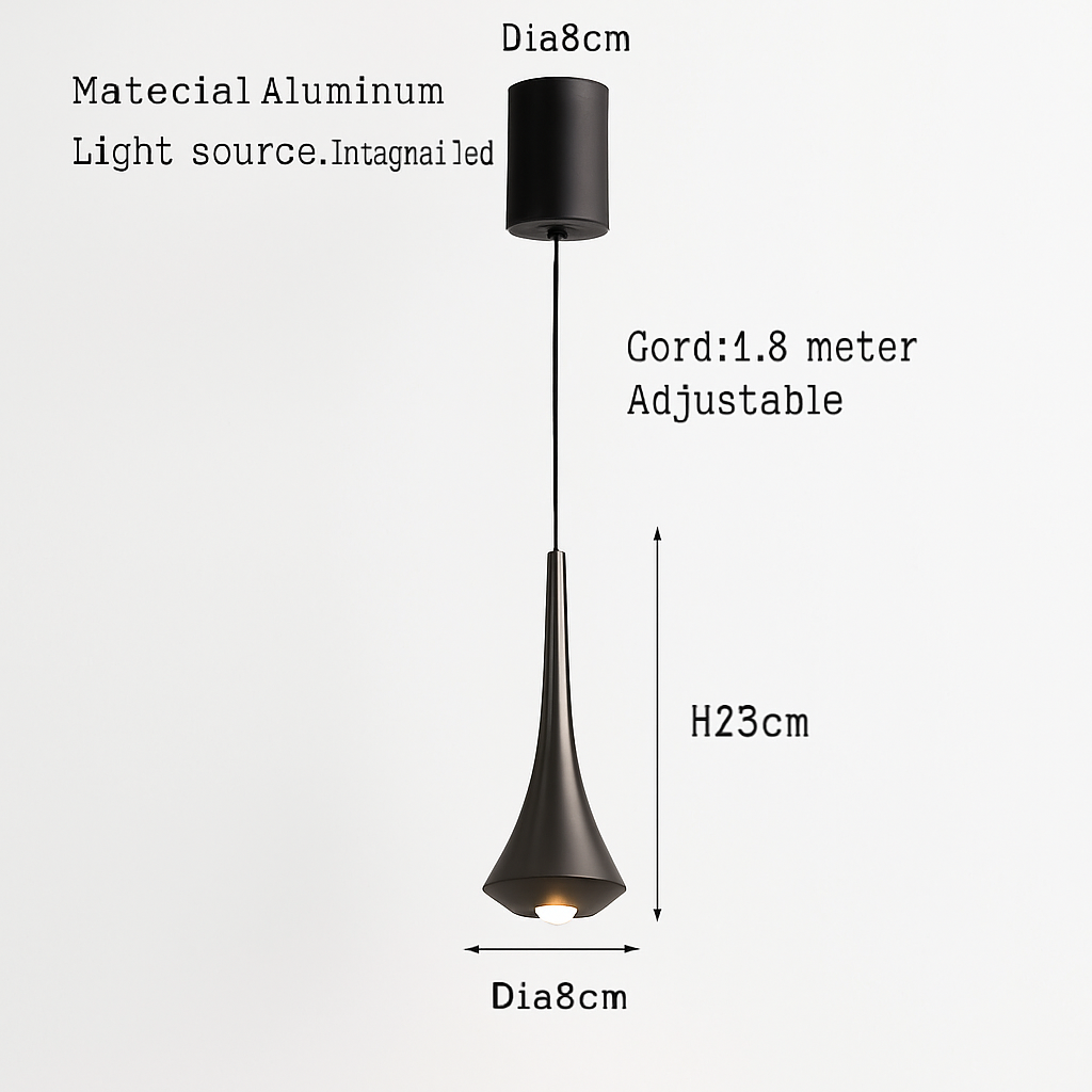Lustre LED Nordique Design Nickel Brossé