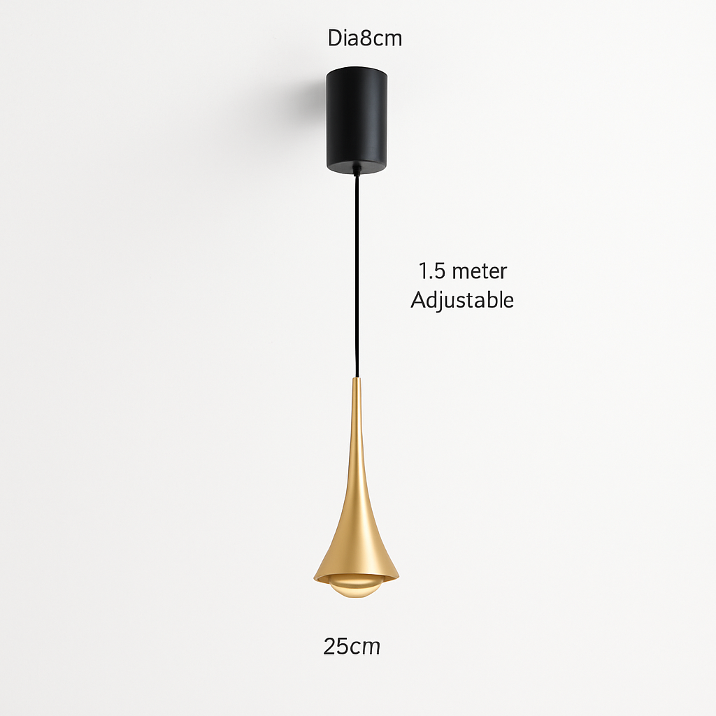 Lustre LED Nordique Design Nickel Brossé