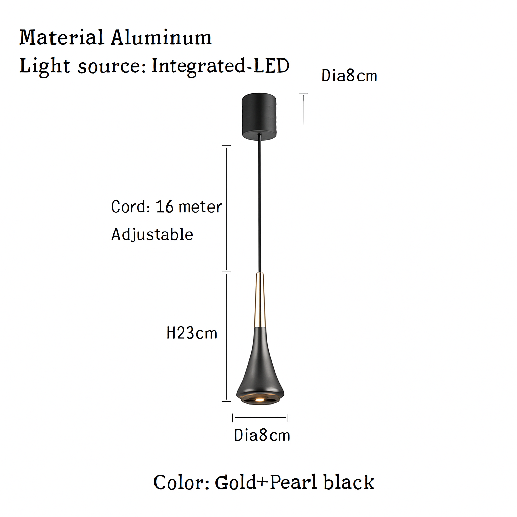 Lustre LED Nordique Design Nickel Brossé