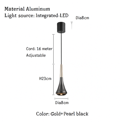 Lustre LED Nordique Design Nickel Brossé