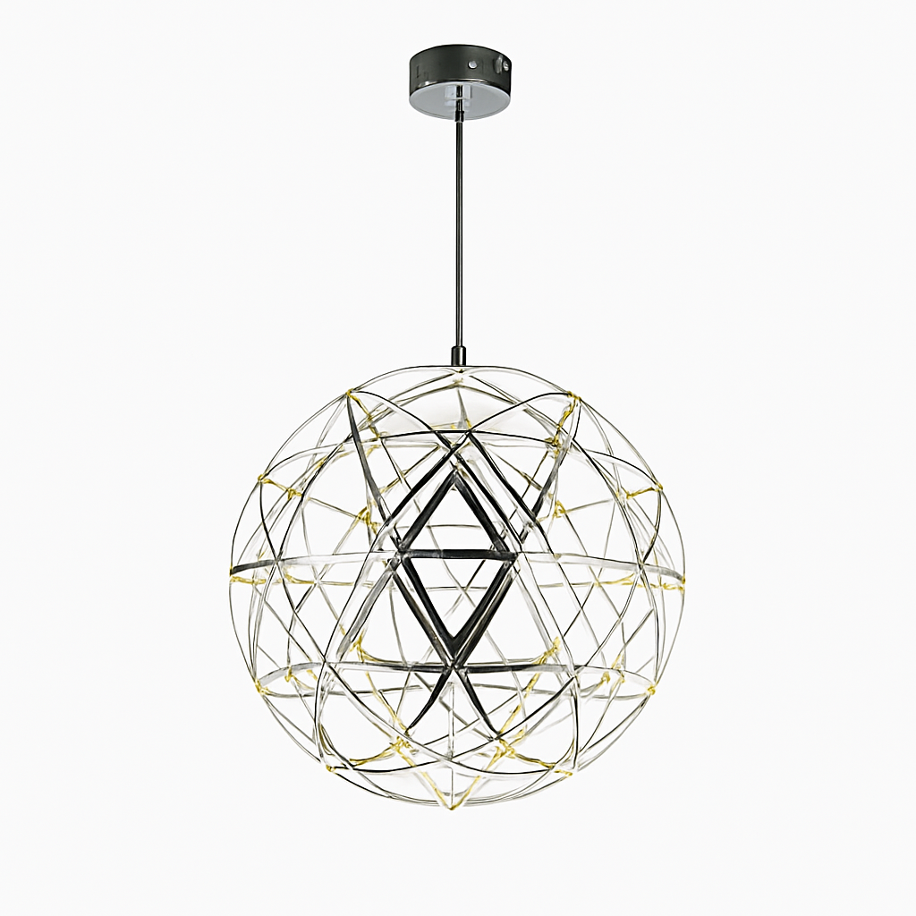 Lustre Sphère LED Design Acier Brossé