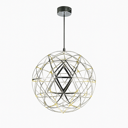 Lustre Sphère LED Design Acier Brossé