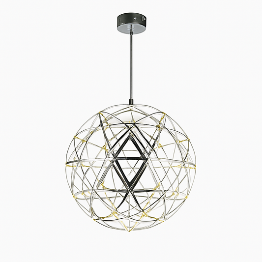 Lustre Sphère LED Design Acier Brossé