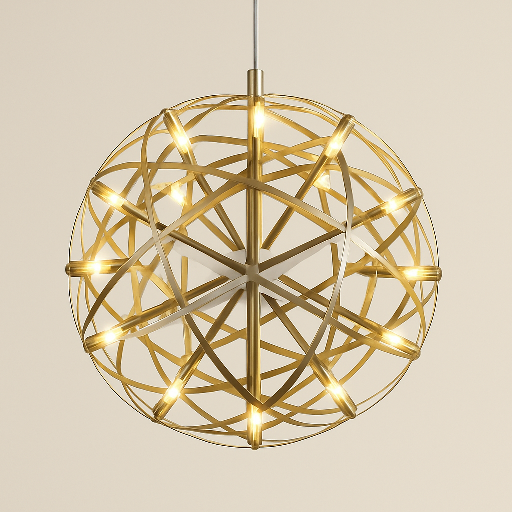 Lustre Sphère LED Design Acier Brossé
