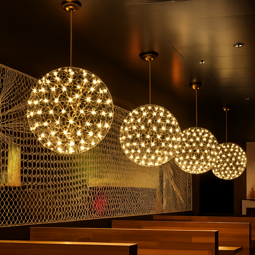 Lustre Sphère LED Design Acier Brossé