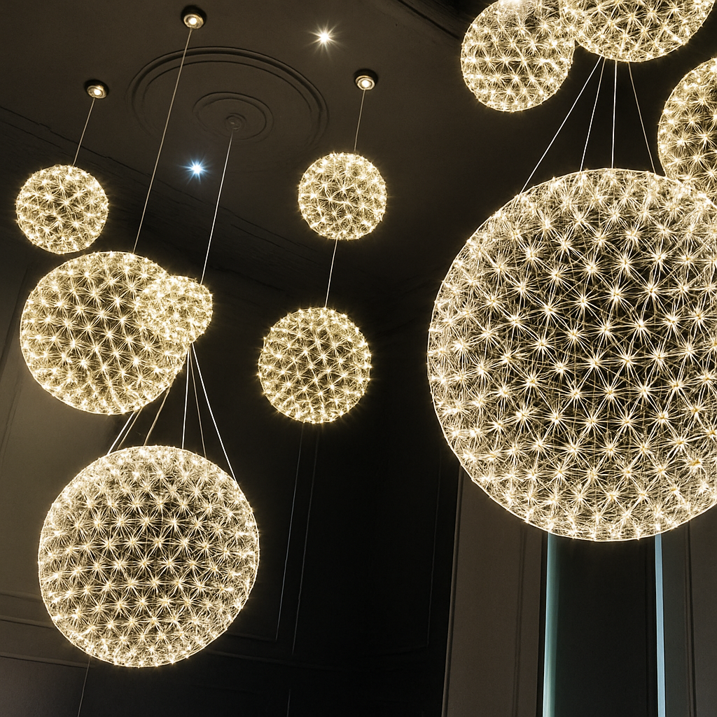 Lustre Sphère LED Design Acier Brossé