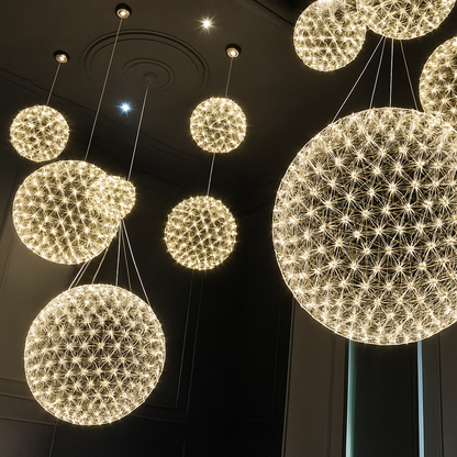 Lustre Sphère LED Design Acier Brossé
