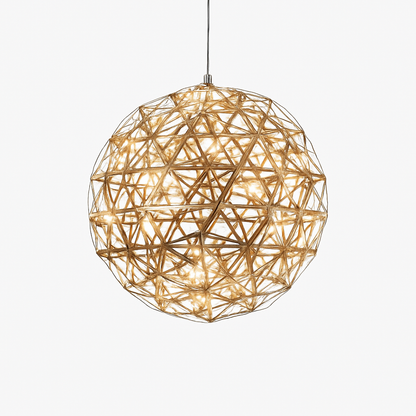 Lustre Sphère LED Design Acier Brossé