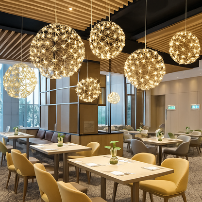 Lustre Sphère LED Design Acier Brossé